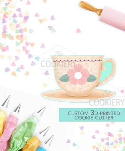 Teacup Cookie Cutter - Tea Party Cookie Cutter - Cookie Cutter - 3D Printed Cookie Cutter - TCK25130