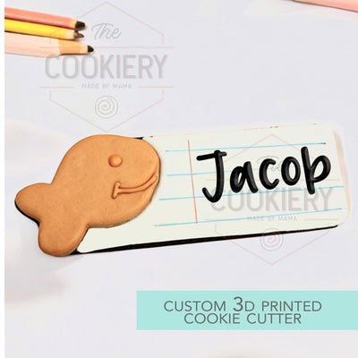 Long skinny Goldfish Name Plaque Cookie Cutter - Back to School - 3D Printed Cookie Cutter - TCK52158
