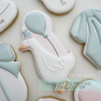 Silly Goose with Birthday Hat Cookie Cutter - Goose Birthday Cookie Cutter - 3D Printed Cookie Cutter - TCK34208