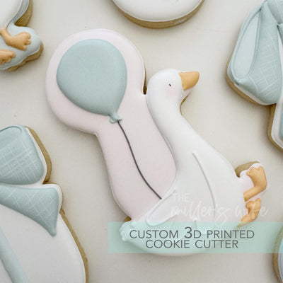 Silly Goose Sitting with Balloon - Goose Birthday Cookie Cutter - 3D Printed Cookie Cutter - TCK34210