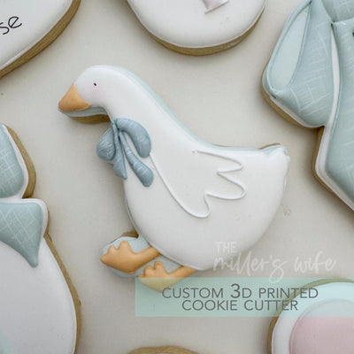Silly Goose Sitting with Bow - Goose Birthday Cookie Cutter - 3D Printed Cookie Cutter - TCK34214