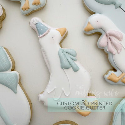 Silly Goose with Birthday Hat and Bow- Goose Birthday Cookie Cutter - 3D Printed Cookie Cutter - TCK34219