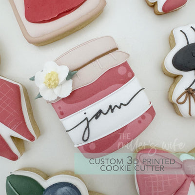 Jam Jar Picnic Cutter - Summer Strawberry Cookie Cutter - 3D Printed Cookie Cutter - TCK29158