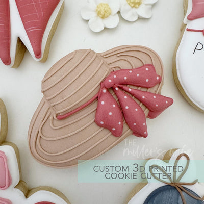 Summer Hat with Bow Picnic Cutter - Summer Strawberry Cookie Cutter - 3D Printed Cookie Cutter - TCK29149
