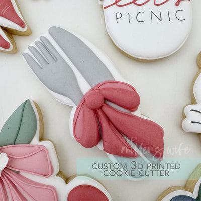 Cutlery Set Bow Cookie Cutter - Summer Strawberry Cookie Cutter - 3D Printed Cookie Cutter - TCK29169