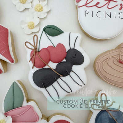 Ant with Cherry Picnic Cutter - Summer Strawberry Cookie Cutter - 3D Printed Cookie Cutter - TCK29150