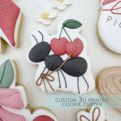Standing Ant with Cherry Picnic Cutter - Summer Strawberry Cookie Cutter - 3D Printed Cookie Cutter - TCK29154