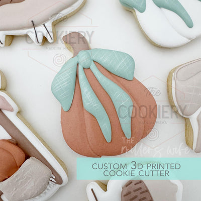 Tall Pumpkin with Bow Cookie Cutter - Autumn Fall Cookie Cutter - 3D Printed Cookie Cutter - TCK63185