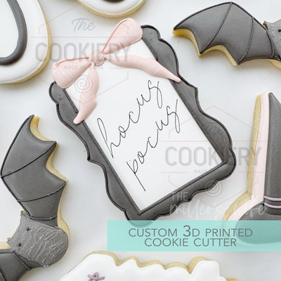 Halloween Plaque with Bow Cookie Cutter - Halloween l Cookie Cutter - 3D Printed Cookie Cutter - TCK63190
