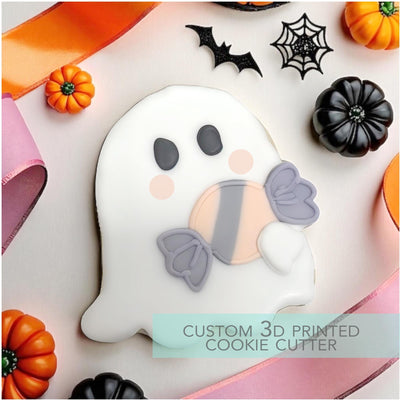 Ghost with Candy Cookie Cutter - Halloween Cookie Cutter - 3D Printed Cookie Cutter - TCK63213