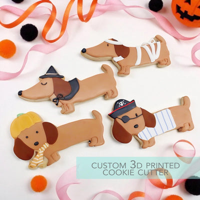 Halloween Wiener Dogs Cutter - Halloween Cookie Cutter - 3D Printed Cookie Cutter - TCK63208 - Set of 4