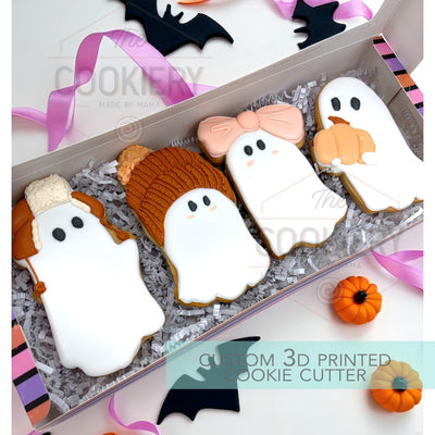 Fall Ghosts Cutter Set - Halloween Cookie Cutter - 3D Printed Cookie Cutter - TCK63203 - Set of 4