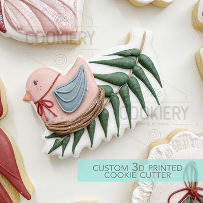 Christmas Bird on a Branch Cookie Cutter - Winter Christmas Cookie Cutter - 3D Printed Cookie Cutter - TCK87284