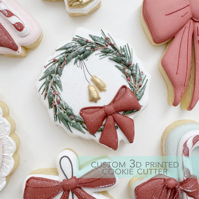 Christmas Wreath with Bow Cookie Cutter - Winter Christmas Cookie Cutter - 3D Printed Cookie Cutter - TCK87277