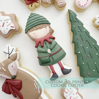Christmas Girl Elf Cookie Cutter - Winter Christmas Cookie Cutter - 3D Printed Cookie Cutter - TCK87272