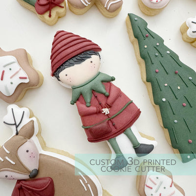 Christmas Boy Elf Cookie Cutter - Winter Christmas Cookie Cutter - 3D Printed Cookie Cutter - TCK87273