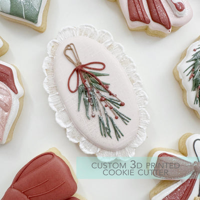 Scalloped Oval Frame Cookie Cutter - Winter Christmas Cookie Cutter - 3D Printed Cookie Cutter - TCK87279