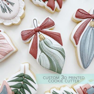 Vintage Christmsa Ornament with Bow Cookie Cutter - Winter Christmas Cookie Cutter - 3D Printed Cookie Cutter - TCK87287