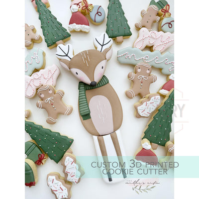 Boy and Girl Reindeer Boxed Set - Platter Cookie cutter 3D Printed Cookie Cutter - TCK24154 - Set of 5 cutters