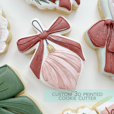 Pointed Christmas Ornament with Bow Cookie Cutter - Winter Christmas Cookie Cutter - 3D Printed Cookie Cutter - TCK87289