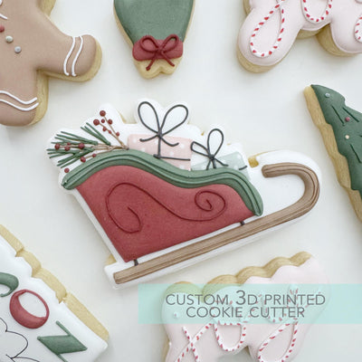 Santa's Sleigh with Gifts Cookie Cutter - Winter Christmas Cookie Cutter - 3D Printed Cookie Cutter - TCK87290