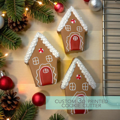 Wonky Gingerbread House Cookie Cutter - Winter Christmas Cookie Cutter - 3D Printed Cookie Cutter - TCK84224