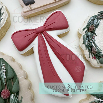 Long Christmas bow Cookie Cutter - Winter Christmas Cookie Cutter - 3D Printed Cookie Cutter - TCK87300