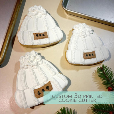 Winter Knitted Hat Cookie Cutter - Winter Christmas Cookie Cutter - 3D Printed Cookie Cutter - TCK84222