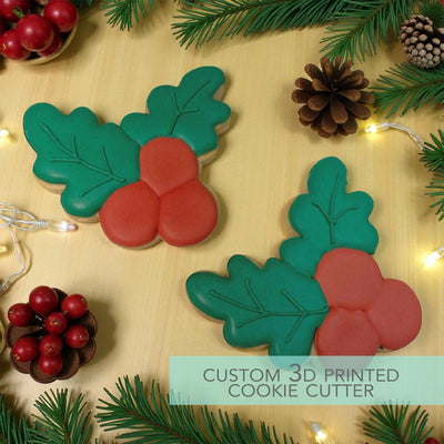 Christmas Holly Cookie Cutter - Winter Christmas Cookie Cutter - 3D Printed Cookie Cutter - TCK84220