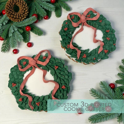 Christmas wreath Cookie Cutter - Winter Christmas Cookie Cutter - 3D Printed Cookie Cutter - TCK84236