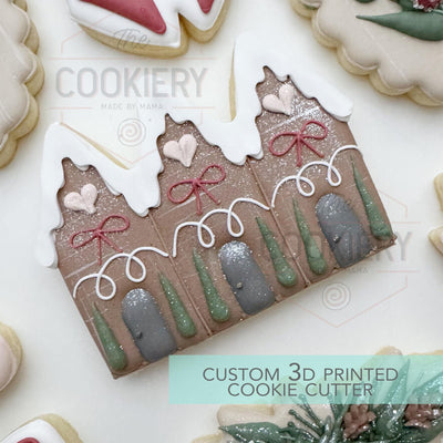 Gingerbread House Cookie Cutter - Winter Christmas Cookie Cutter - 3D Printed Cookie Cutter - TCK87302