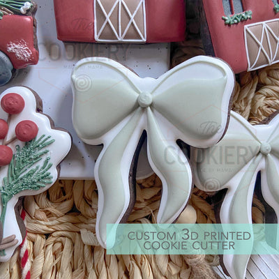 Long Floppy Christmas bow Cookie Cutter - Winter Christmas Cookie Cutter - 3D Printed Cookie Cutter - TCK58150