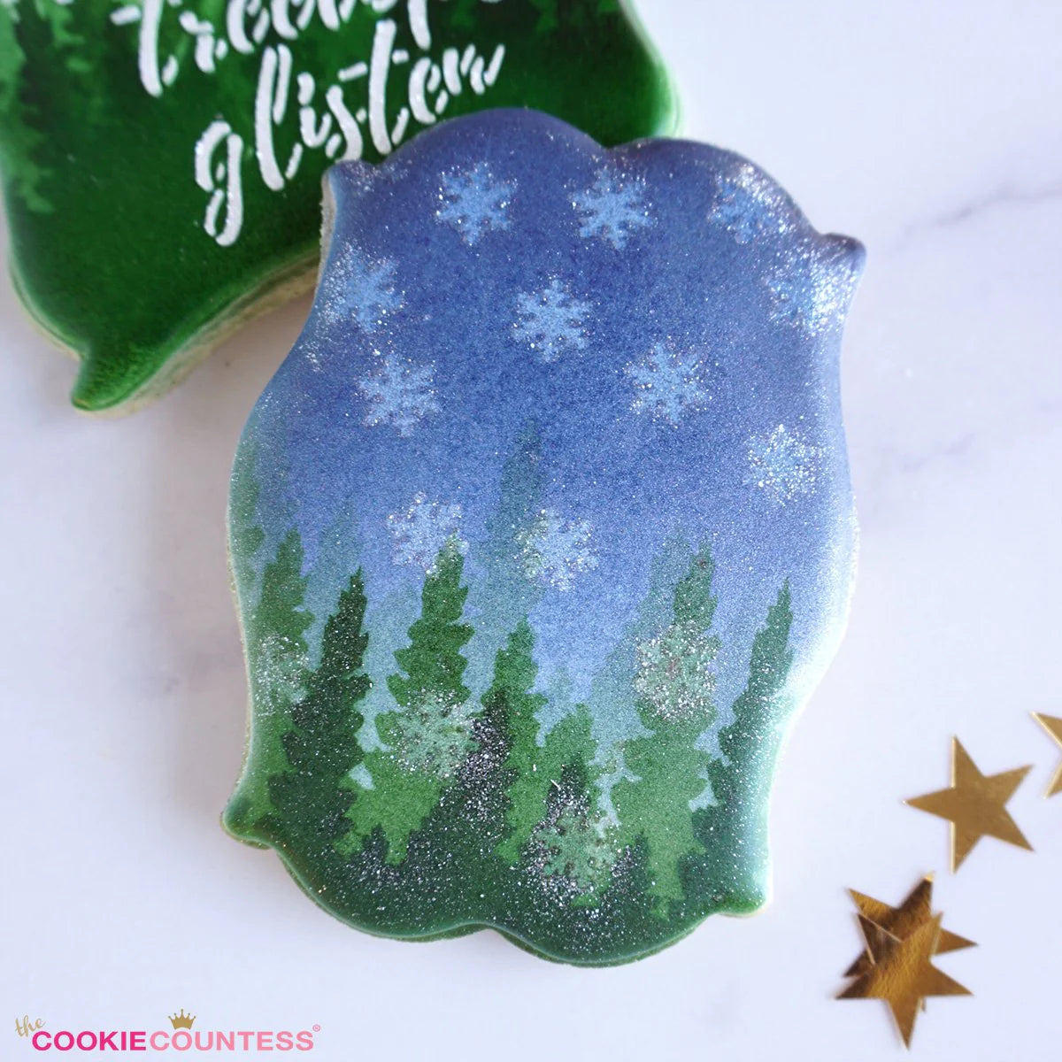 Pine Trees Stencil - Cookie Countess – thecookiery.ca