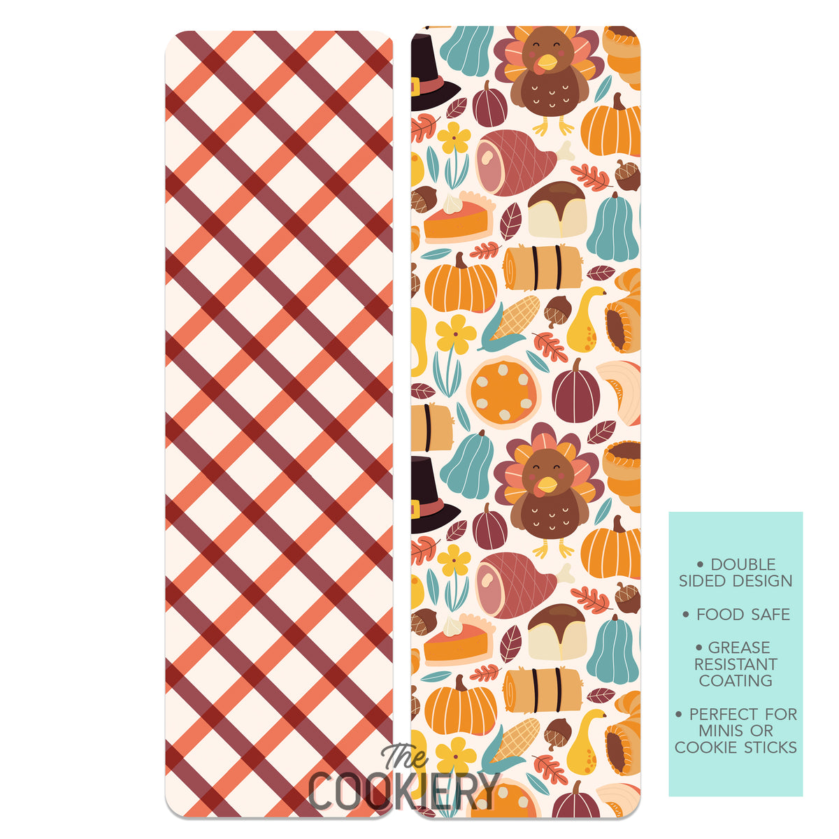 Turkey Thanksgiving Grease-Resistant Food Safe Cookie Card Backers - T ...