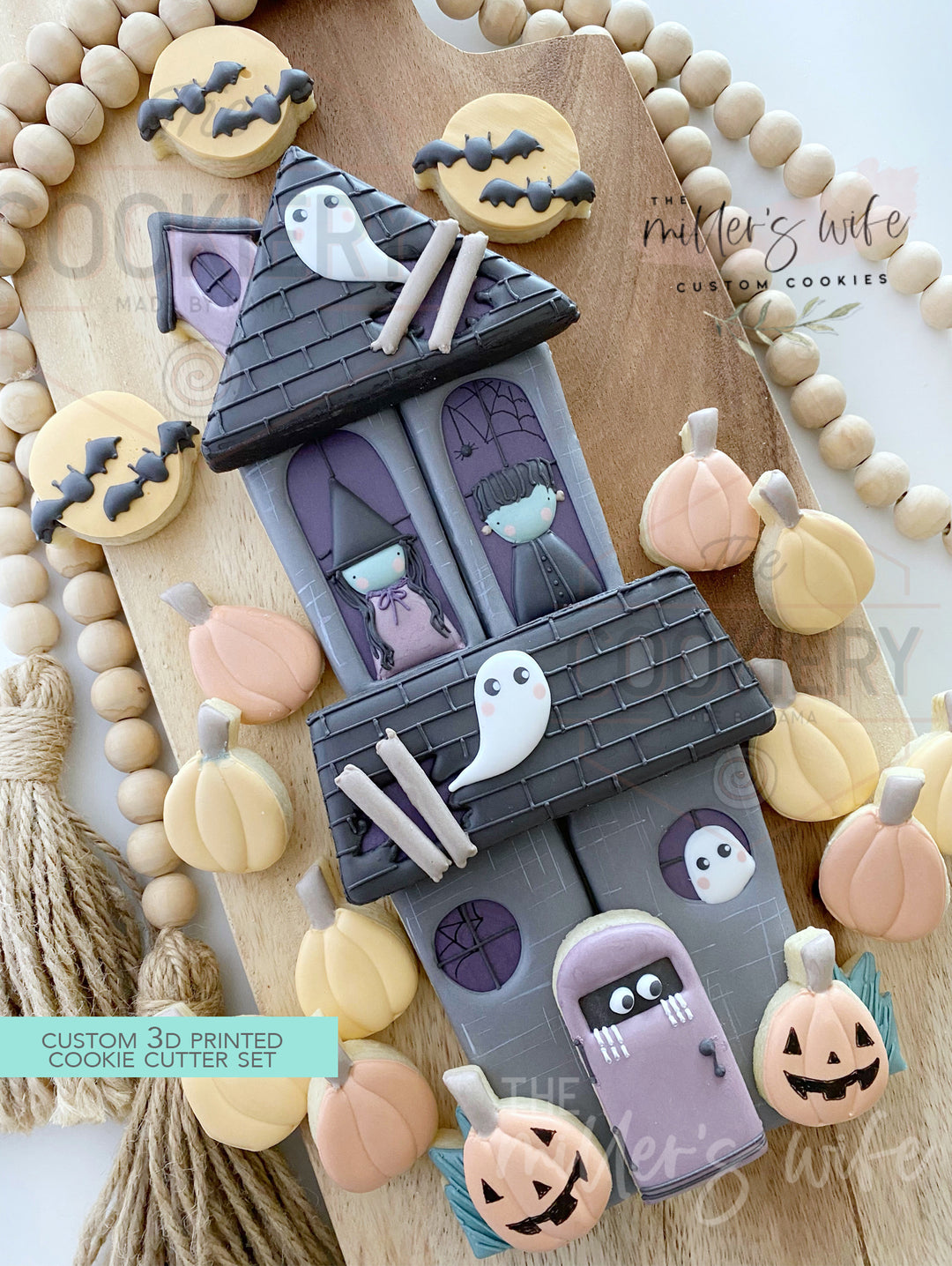 Haunted House Cookie Cutter Platter 8pc Set - Platter Cookie