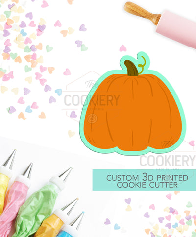 Pumpkin Cookie Cutter - Chubby Pumpkin - Thanksgiving Cookie Cutter -  Halloween Cutter - 3D Printed Cookie Cutter - TCK22169