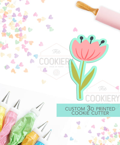 Tulip Cookie Cutter -  Easter Flower Cookie Cutter - Spring Flowers - 3D Printed Cookie Cutter - TCK12136