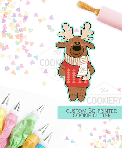 Reindeer Cookie Cutter - Christmas Cookie Cutter - Winter Cutter -   3D Printed Cookie Cutter - TCK87146