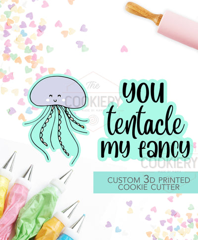 You Tentacle My Fancy - 2 PC Set  - Valentine&#39;s Day puns Cookie Cutters - Platter Cookie cutters - 3D Printed Cookie Cutter - TCK47114