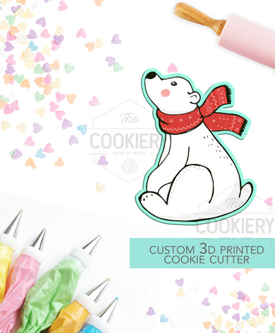 Sitting Polar Bear Cookie Cutter - Christmas Cookie Cutter - Winter Cutter -   3D Printed Cookie Cutter - TCK87126
