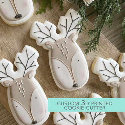 Christmas Reindeer Cookie Cutter - Winter Cookie Cutter -  3D Printed Cookie Cutter - TCK85136