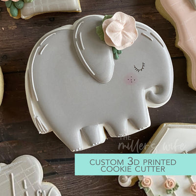 Chubby Elephant Cookie Cutter - Safari Animals Cookie Cutter -  3D Printed Cookie Cutter - TCK85137
