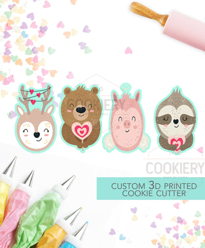 Valentine&#39;s Day Cookie Sticks Cookie Cutter Set - Cute Animals Cookie Cutter - 3D Printed Cookie Cutter - TCK47104