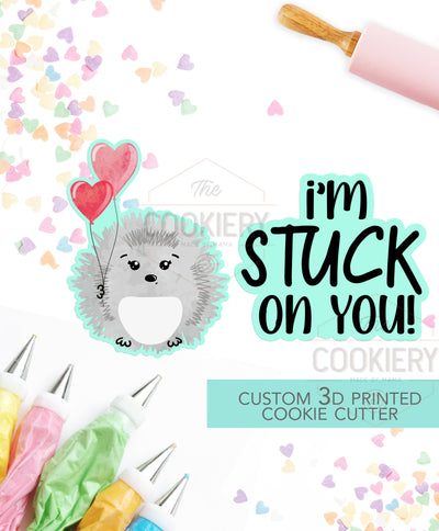 Stuck on You - 2 PC Set  - Valentine&#39;s Day puns Cookie Cutters - Platter Cookie cutters - 3D Printed Cookie Cutter - TCK47112