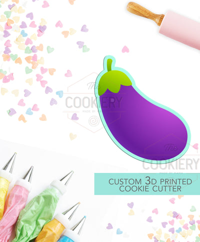 Eggplant Emoji Cookie Cutter - Valentine&#39;s Day Cookie Cutter -  3D Printed Cookie Cutter - TCK47118