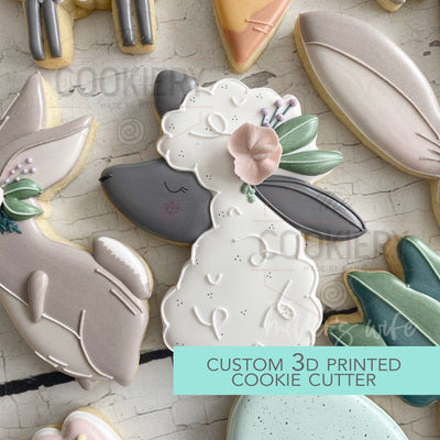 Floral Sheep Head Cookie Cutter - Easter Cookie Cutter -  3D Printed Cookie Cutter - TCK85196
