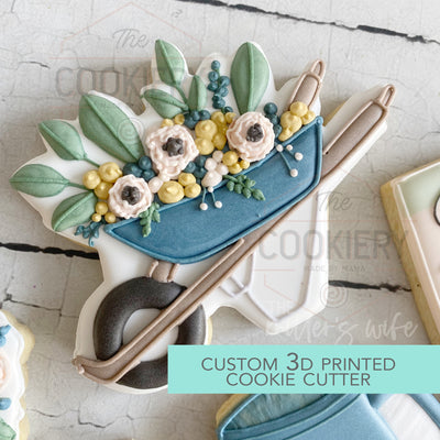 Wheelbarrow with Flowers Cookie Cutter - Gardening  Cookie Cutter -   Spring Cookie Cutter - 3D Printed Cookie Cutter - TCK85176