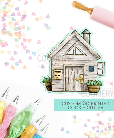 Garden Cottage Cookie Cutter  - Easter Cookie Cutter - 3D Printed Cookie Cutter -TCK13134
