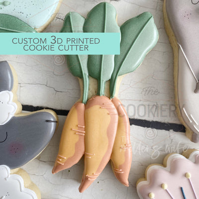 Carrot Bunch Cookie Cutter - Easter Cookie Cutter -  3D Printed Cookie Cutter - TCK85190