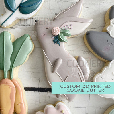 Standing Bunny Floral Cookie Cutter - Easter Cookie Cutter -  3D Printed Cookie Cutter - TCK85201